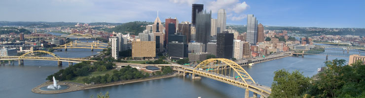 Photo of several Pittsburgh Bridges