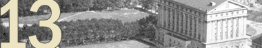 An aerial view of Oakland with glimpses of Shadyside and Squirrel Hill in the distance on August 7, 1945 for the Civic Center Planning Commission. The view features core Oakland buildings, many belonging to the University of Pittsburgh, such as Pitt Stadium, Alumni Hall, Pennsylvania Hall, Mineral Industries, State Hall (where the Chevron Building is now located), Thaw Hall, Allen Hall (formerly Mellon Institute), Eberly Hall, the Cathedral of Learning, and Heinz Chapel. Other buildings include the Soldiers & Sailors Memorial Hall, Forbes Field, Carnegie Institute, Syria Mosque, Masonic Temple, Hotel Schenley, Mellon Institute, and Carnegie Tech. Photograph from the <a href='https://historicpittsburgh.org/collection/pittsburgh-city-photographer-collection' target='_blank'> Pittsburgh City Photographer Collection, 1901-2002, AIS.1971.05</a>